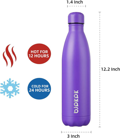 25 oz Insulated Stainless Steel Water Bottle, Metal Sports Flask