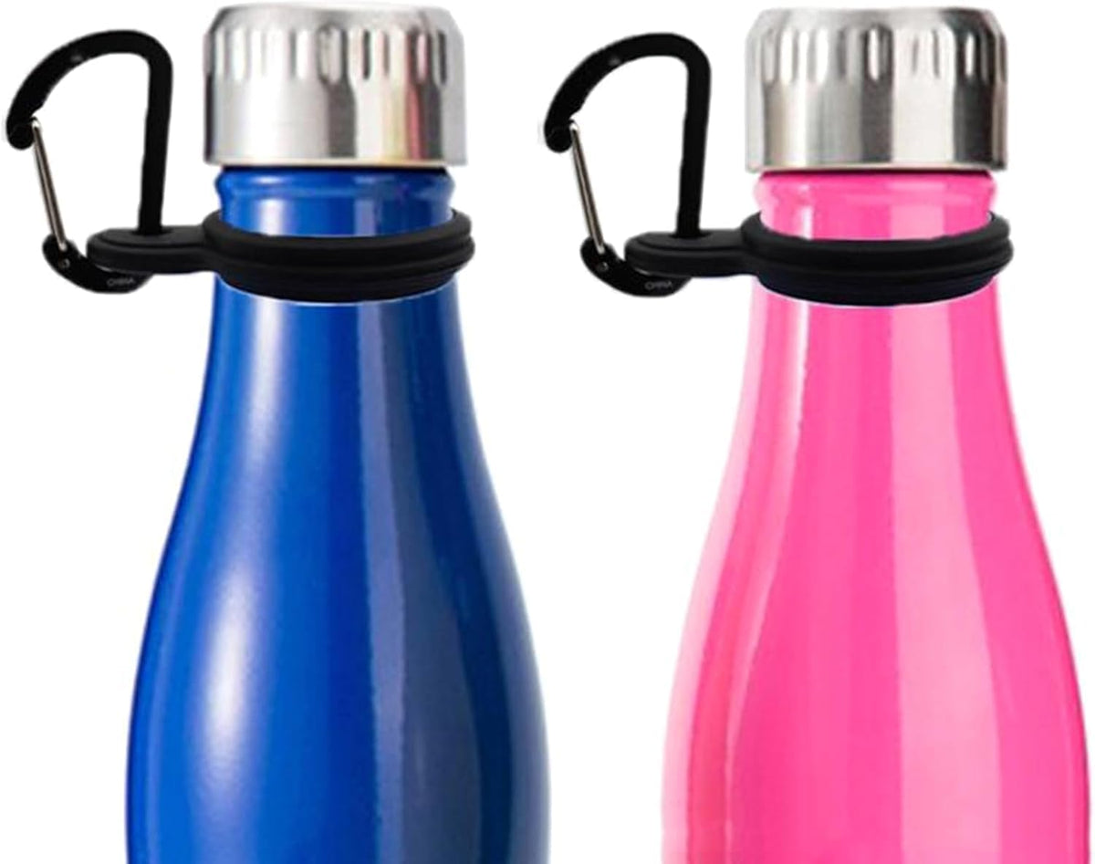 6 Pcs Silicone Water Bottle Buckle with Carabiner Clip Portable Secure Bottle Holder Water Bottle Hanging Rings Silicone Water Bottle Buckle Portable Hiking Sports Camping Water Bottle Accessories