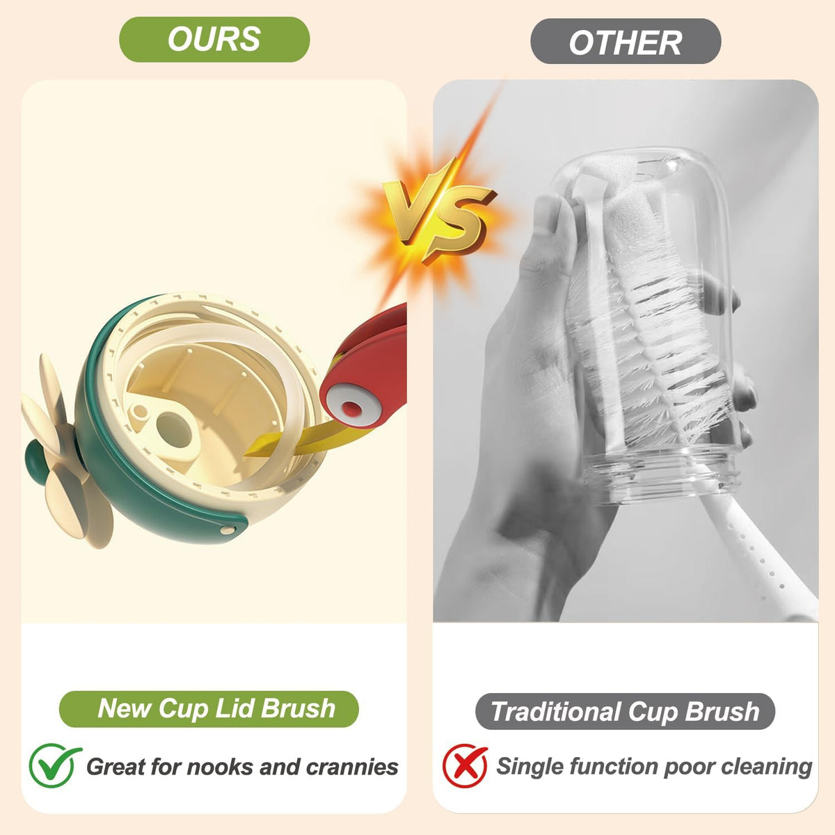3 in 1 Cup Lid Gap Cleaning Brush Set, 3PCS Multifunctional Bottle Cleaner Bottle Cleaning Brush for Bottle Gaps Home Kitchen Cleaning Tools Mixed Colors