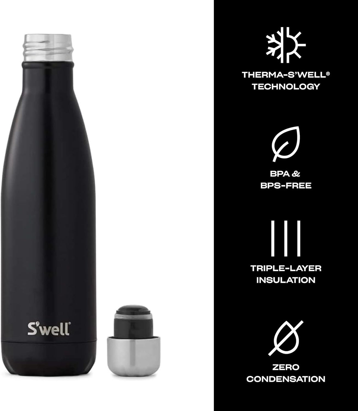 Stainless Steel Water Bottle, 25oz, Azurite, Triple Layered Vacuum Insulated Containers Keeps Drinks Cold for 48 Hours and Hot for 24, BPA Free, Perfect for On the Go