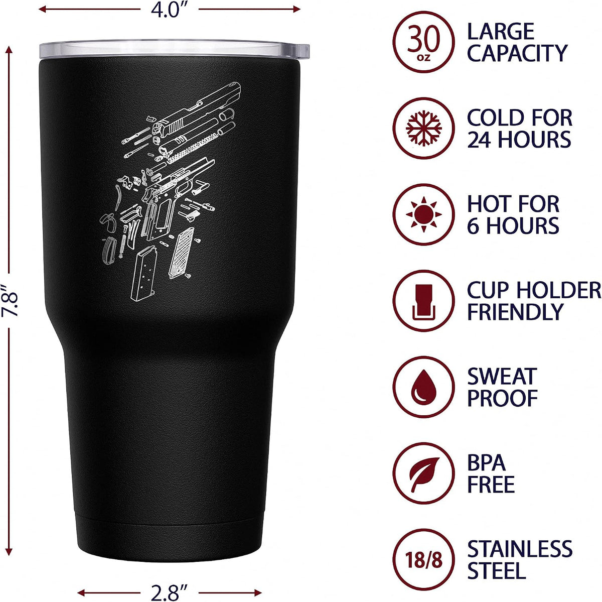 Born To Fish - Forced To Work - Fishing Travel Mug - American Flag Coffee Travel Mug - Dad Fishing Tumbler - Double Insulated Tumbler - 30 oz - Colors A