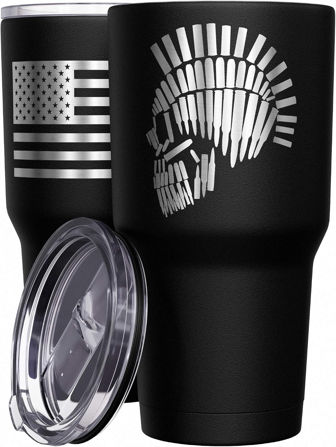 Born To Fish - Forced To Work - Fishing Travel Mug - American Flag Coffee Travel Mug - Dad Fishing Tumbler - Double Insulated Tumbler - 30 oz - Colors A