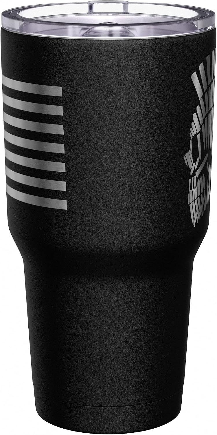 Born To Fish - Forced To Work - Fishing Travel Mug - American Flag Coffee Travel Mug - Dad Fishing Tumbler - Double Insulated Tumbler - 30 oz - Colors A