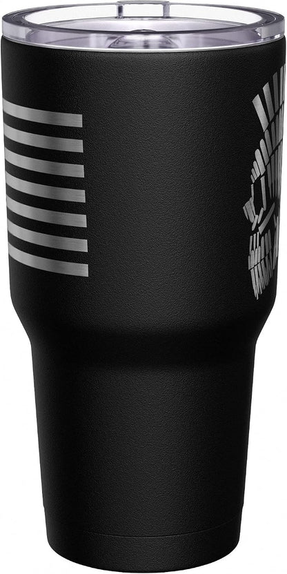 Born To Fish - Forced To Work - Fishing Travel Mug - American Flag Coffee Travel Mug - Dad Fishing Tumbler - Double Insulated Tumbler - 30 oz - Colors A