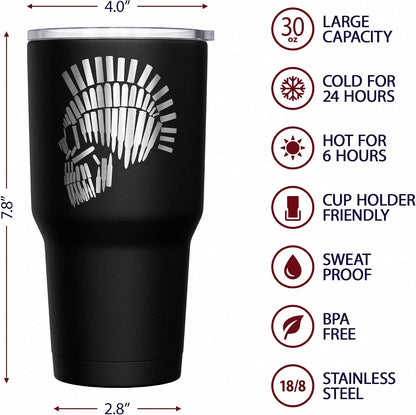 Born To Fish - Forced To Work - Fishing Travel Mug - American Flag Coffee Travel Mug - Dad Fishing Tumbler - Double Insulated Tumbler - 30 oz - Colors A