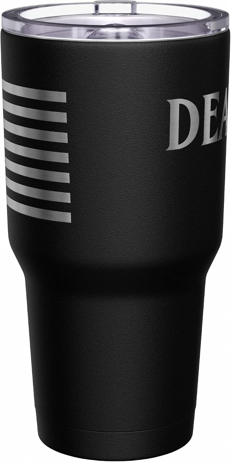 Born To Fish - Forced To Work - Fishing Travel Mug - American Flag Coffee Travel Mug - Dad Fishing Tumbler - Double Insulated Tumbler - 30 oz - Colors A