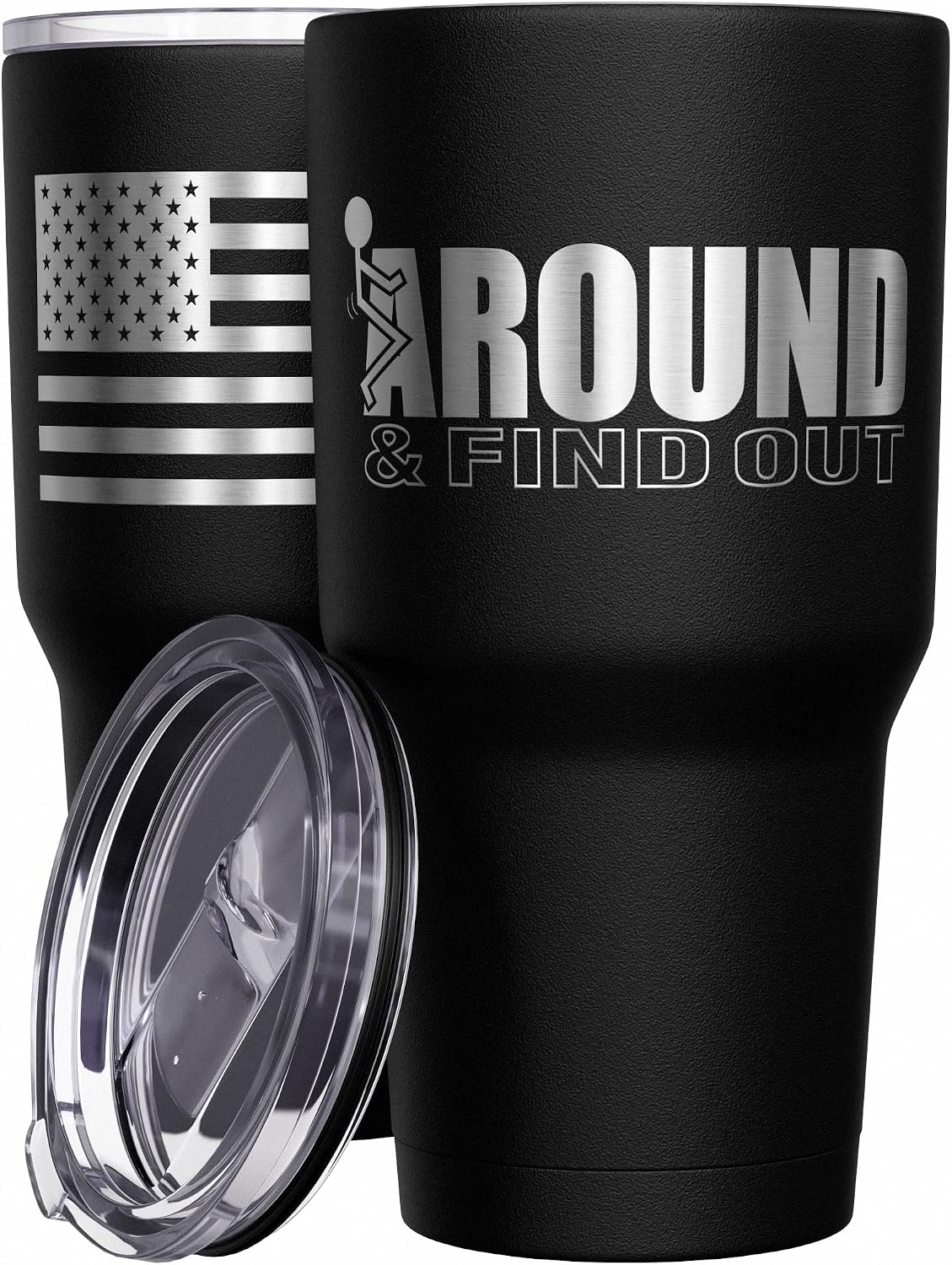 Born To Fish - Forced To Work - Fishing Travel Mug - American Flag Coffee Travel Mug - Dad Fishing Tumbler - Double Insulated Tumbler - 30 oz - Colors A