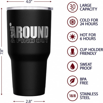 Born To Fish - Forced To Work - Fishing Travel Mug - American Flag Coffee Travel Mug - Dad Fishing Tumbler - Double Insulated Tumbler - 30 oz - Colors A