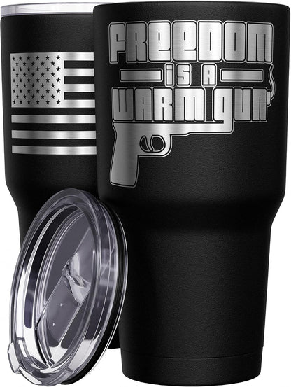 Born To Fish - Forced To Work - Fishing Travel Mug - American Flag Coffee Travel Mug - Dad Fishing Tumbler - Double Insulated Tumbler - 30 oz - Colors A