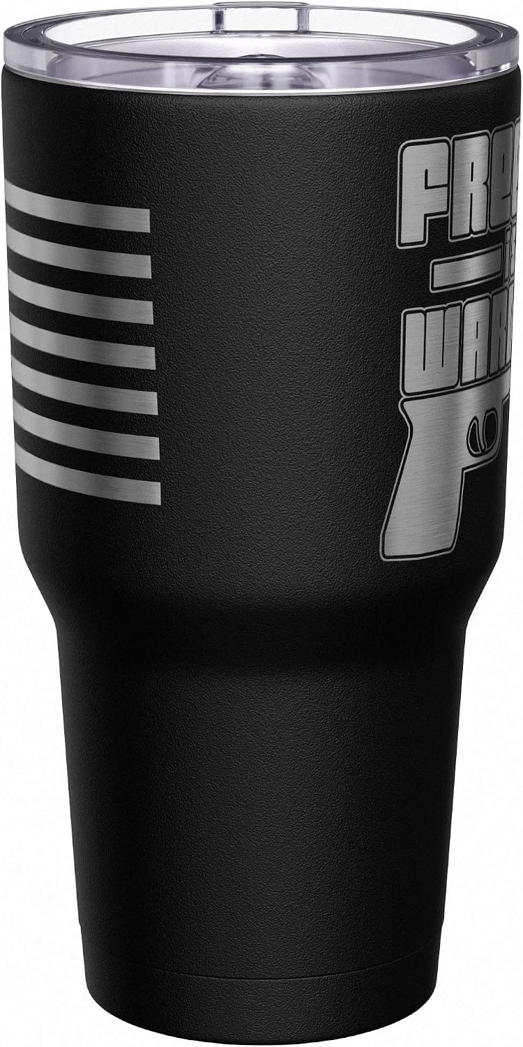 Born To Fish - Forced To Work - Fishing Travel Mug - American Flag Coffee Travel Mug - Dad Fishing Tumbler - Double Insulated Tumbler - 30 oz - Colors A