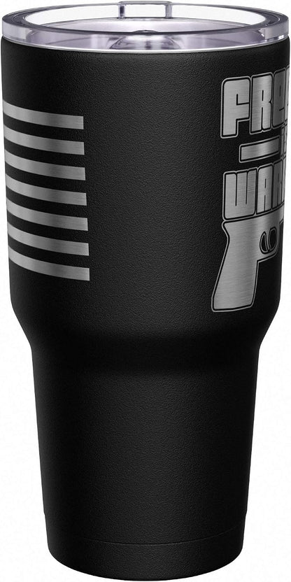 Born To Fish - Forced To Work - Fishing Travel Mug - American Flag Coffee Travel Mug - Dad Fishing Tumbler - Double Insulated Tumbler - 30 oz - Colors A