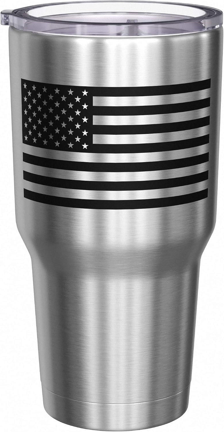 Born To Fish - Forced To Work - Fishing Travel Mug - American Flag Coffee Travel Mug - Dad Fishing Tumbler - Double Insulated Tumbler - 30 oz - Colors A