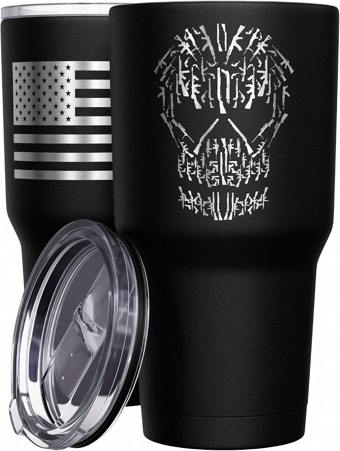 Born To Fish - Forced To Work - Fishing Travel Mug - American Flag Coffee Travel Mug - Dad Fishing Tumbler - Double Insulated Tumbler - 30 oz - Colors A