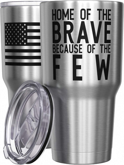 Born To Fish - Forced To Work - Fishing Travel Mug - American Flag Coffee Travel Mug - Dad Fishing Tumbler - Double Insulated Tumbler - 30 oz - Colors A