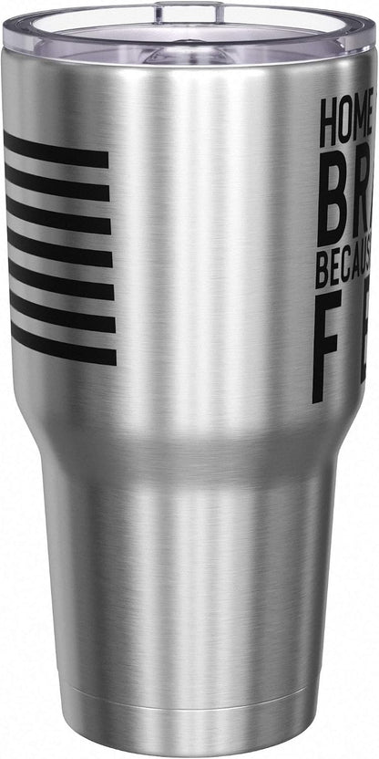 Born To Fish - Forced To Work - Fishing Travel Mug - American Flag Coffee Travel Mug - Dad Fishing Tumbler - Double Insulated Tumbler - 30 oz - Colors A