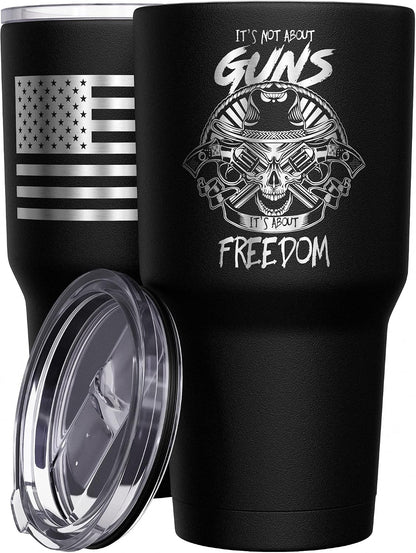 Born To Fish - Forced To Work - Fishing Travel Mug - American Flag Coffee Travel Mug - Dad Fishing Tumbler - Double Insulated Tumbler - 30 oz - Colors A