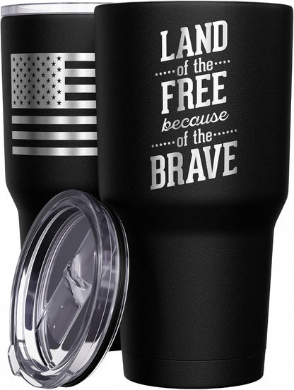 Born To Fish - Forced To Work - Fishing Travel Mug - American Flag Coffee Travel Mug - Dad Fishing Tumbler - Double Insulated Tumbler - 30 oz - Colors A