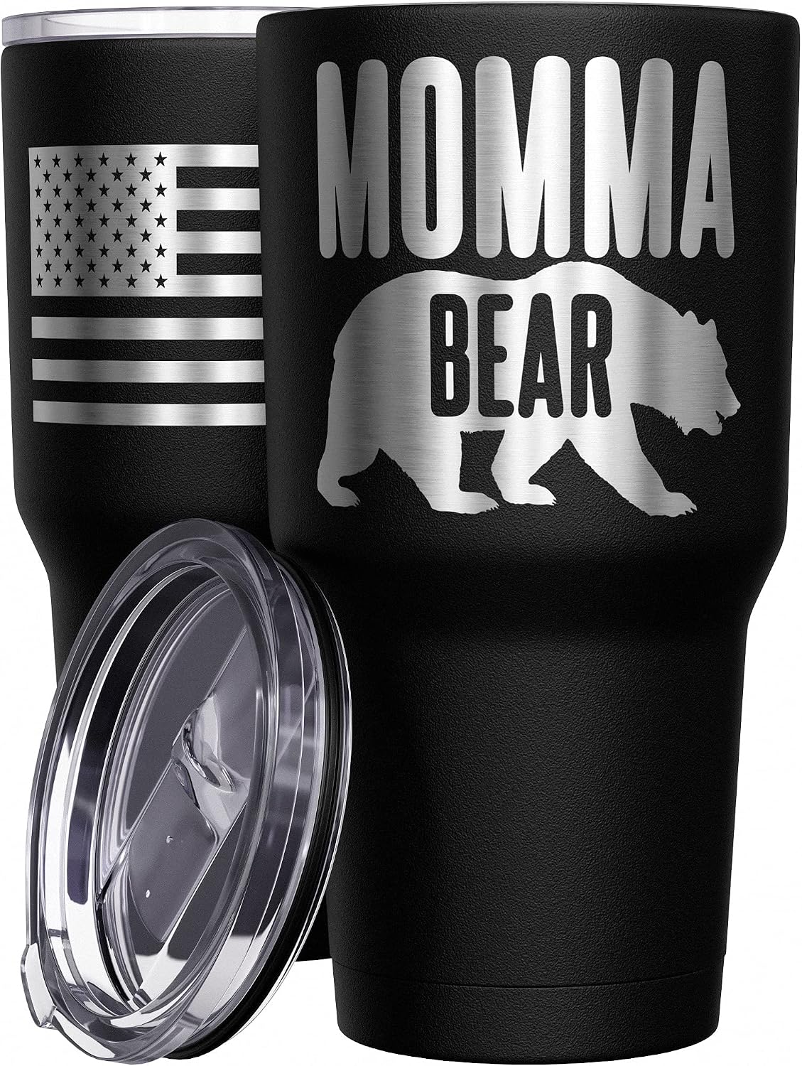 Born To Fish - Forced To Work - Fishing Travel Mug - American Flag Coffee Travel Mug - Dad Fishing Tumbler - Double Insulated Tumbler - 30 oz - Colors A