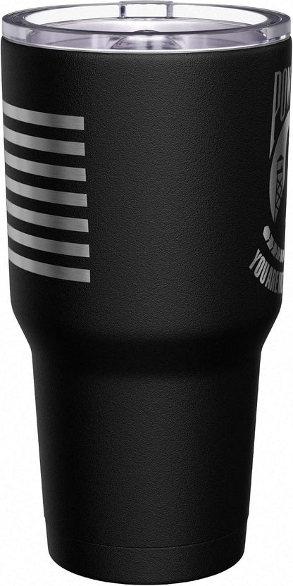 Born To Fish - Forced To Work - Fishing Travel Mug - American Flag Coffee Travel Mug - Dad Fishing Tumbler - Double Insulated Tumbler - 30 oz - Colors A
