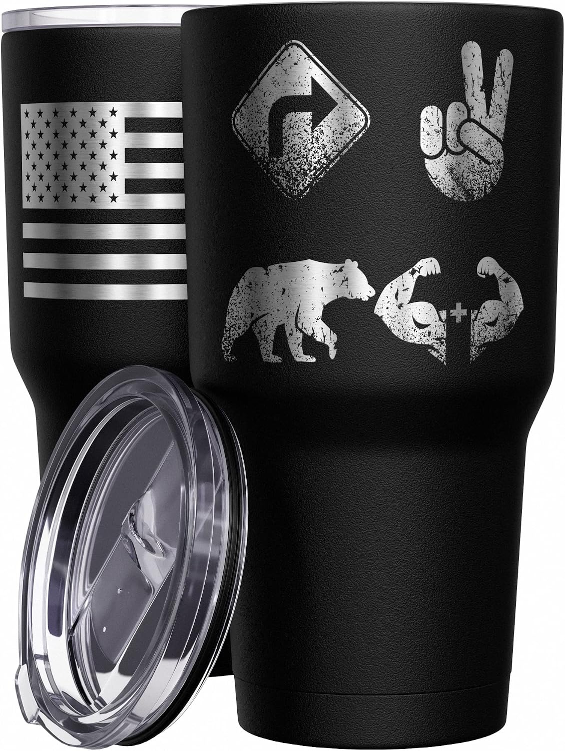 Born To Fish - Forced To Work - Fishing Travel Mug - American Flag Coffee Travel Mug - Dad Fishing Tumbler - Double Insulated Tumbler - 30 oz - Colors A