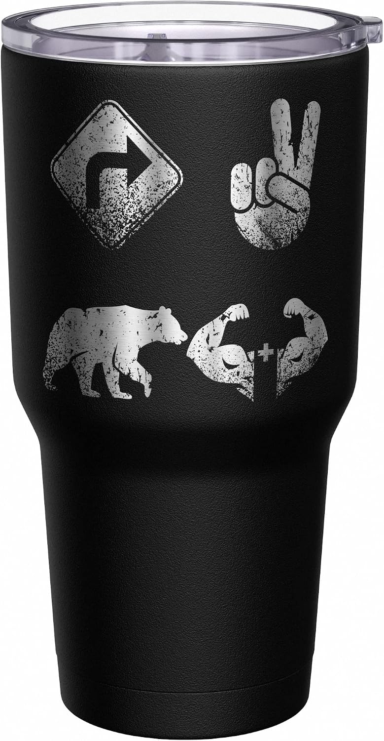 Born To Fish - Forced To Work - Fishing Travel Mug - American Flag Coffee Travel Mug - Dad Fishing Tumbler - Double Insulated Tumbler - 30 oz - Colors A