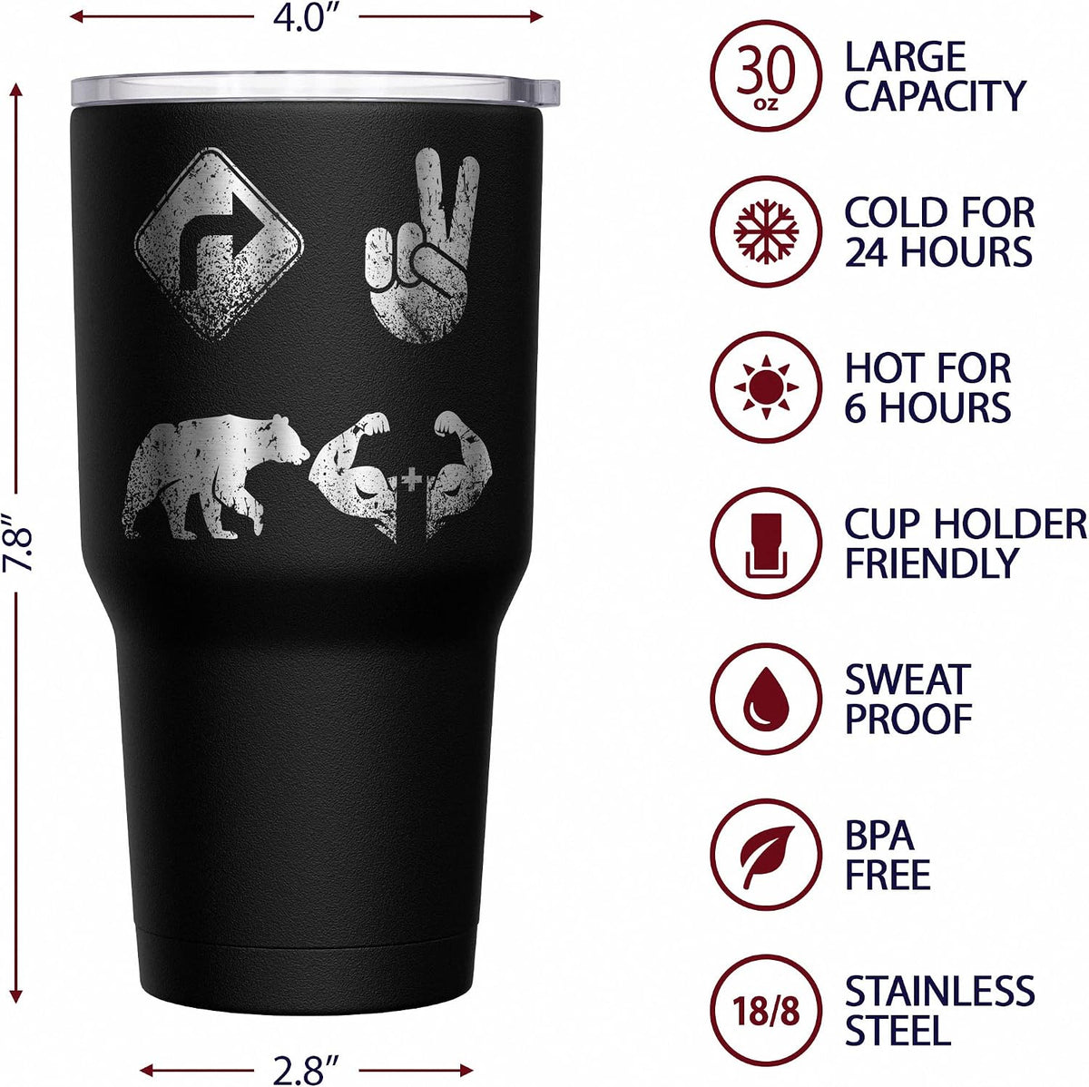 Born To Fish - Forced To Work - Fishing Travel Mug - American Flag Coffee Travel Mug - Dad Fishing Tumbler - Double Insulated Tumbler - 30 oz - Colors A