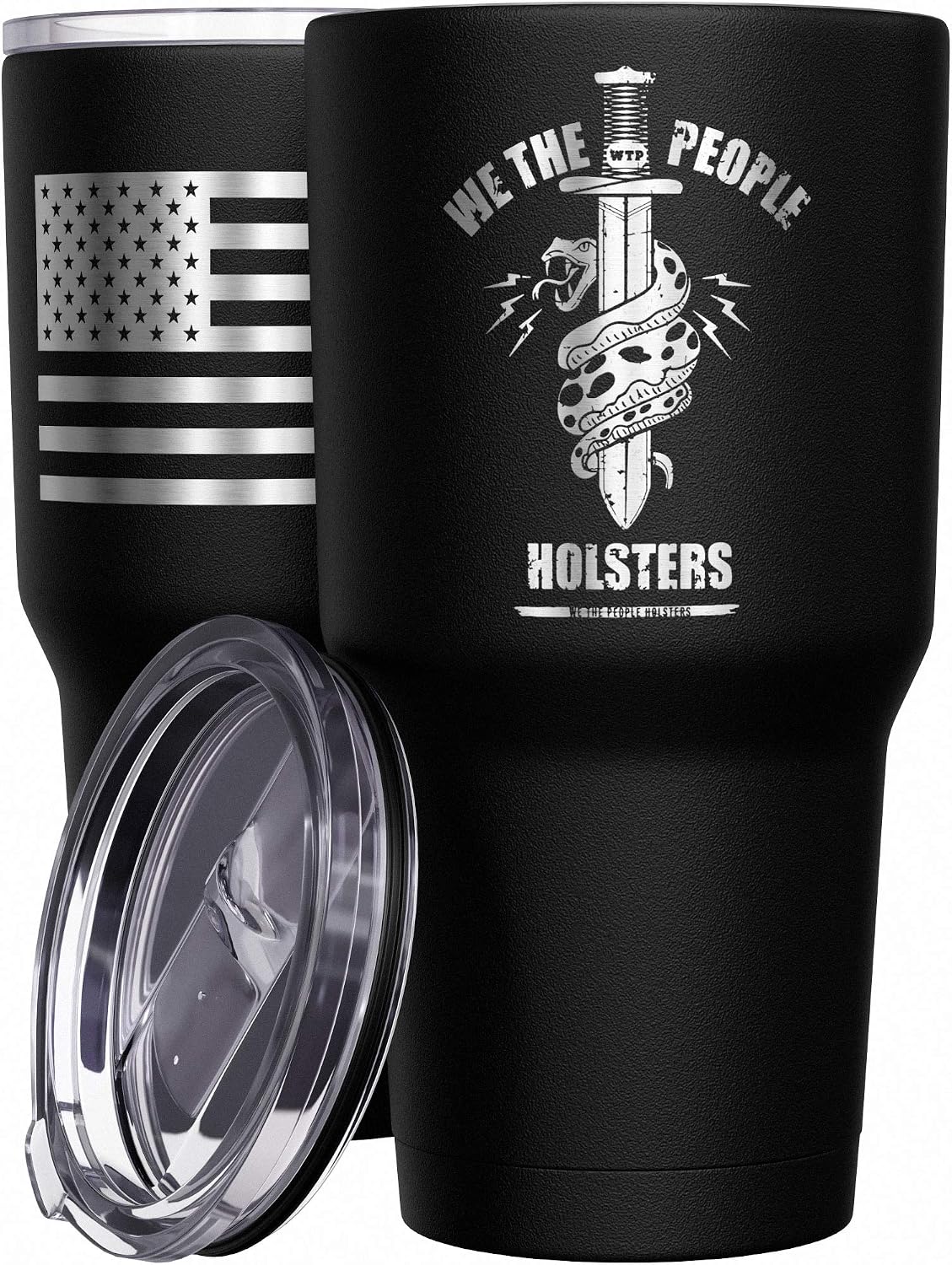 Born To Fish - Forced To Work - Fishing Travel Mug - American Flag Coffee Travel Mug - Dad Fishing Tumbler - Double Insulated Tumbler - 30 oz - Colors A