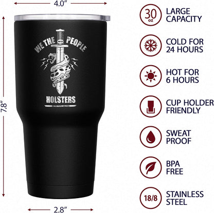 Born To Fish - Forced To Work - Fishing Travel Mug - American Flag Coffee Travel Mug - Dad Fishing Tumbler - Double Insulated Tumbler - 30 oz - Colors A