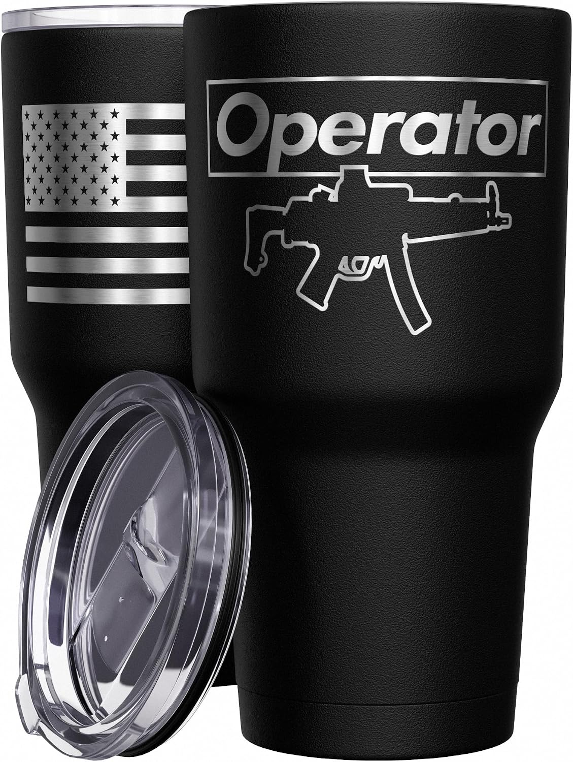 Born To Fish - Forced To Work - Fishing Travel Mug - American Flag Coffee Travel Mug - Dad Fishing Tumbler - Double Insulated Tumbler - 30 oz - Colors A