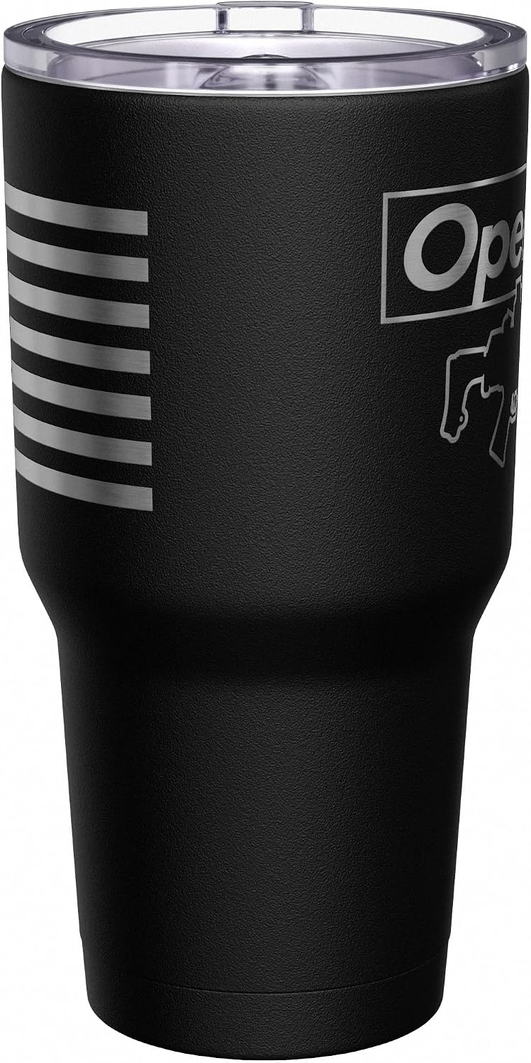 Born To Fish - Forced To Work - Fishing Travel Mug - American Flag Coffee Travel Mug - Dad Fishing Tumbler - Double Insulated Tumbler - 30 oz - Colors A