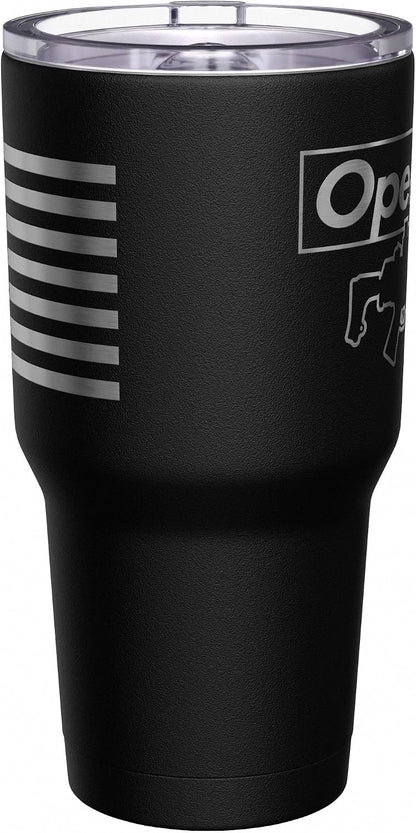 Born To Fish - Forced To Work - Fishing Travel Mug - American Flag Coffee Travel Mug - Dad Fishing Tumbler - Double Insulated Tumbler - 30 oz - Colors A