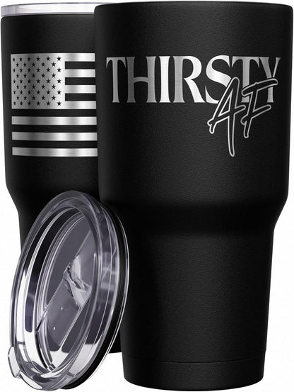Born To Fish - Forced To Work - Fishing Travel Mug - American Flag Coffee Travel Mug - Dad Fishing Tumbler - Double Insulated Tumbler - 30 oz - Colors A