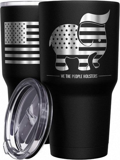 Born To Fish - Forced To Work - Fishing Travel Mug - American Flag Coffee Travel Mug - Dad Fishing Tumbler - Double Insulated Tumbler - 30 oz - Colors A