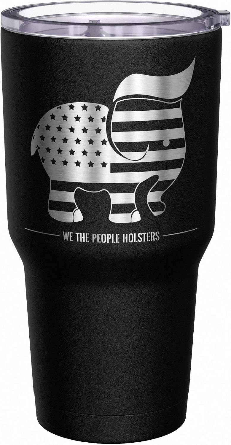 Born To Fish - Forced To Work - Fishing Travel Mug - American Flag Coffee Travel Mug - Dad Fishing Tumbler - Double Insulated Tumbler - 30 oz - Colors A