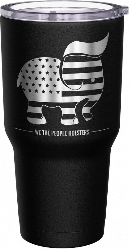 Born To Fish - Forced To Work - Fishing Travel Mug - American Flag Coffee Travel Mug - Dad Fishing Tumbler - Double Insulated Tumbler - 30 oz - Colors A