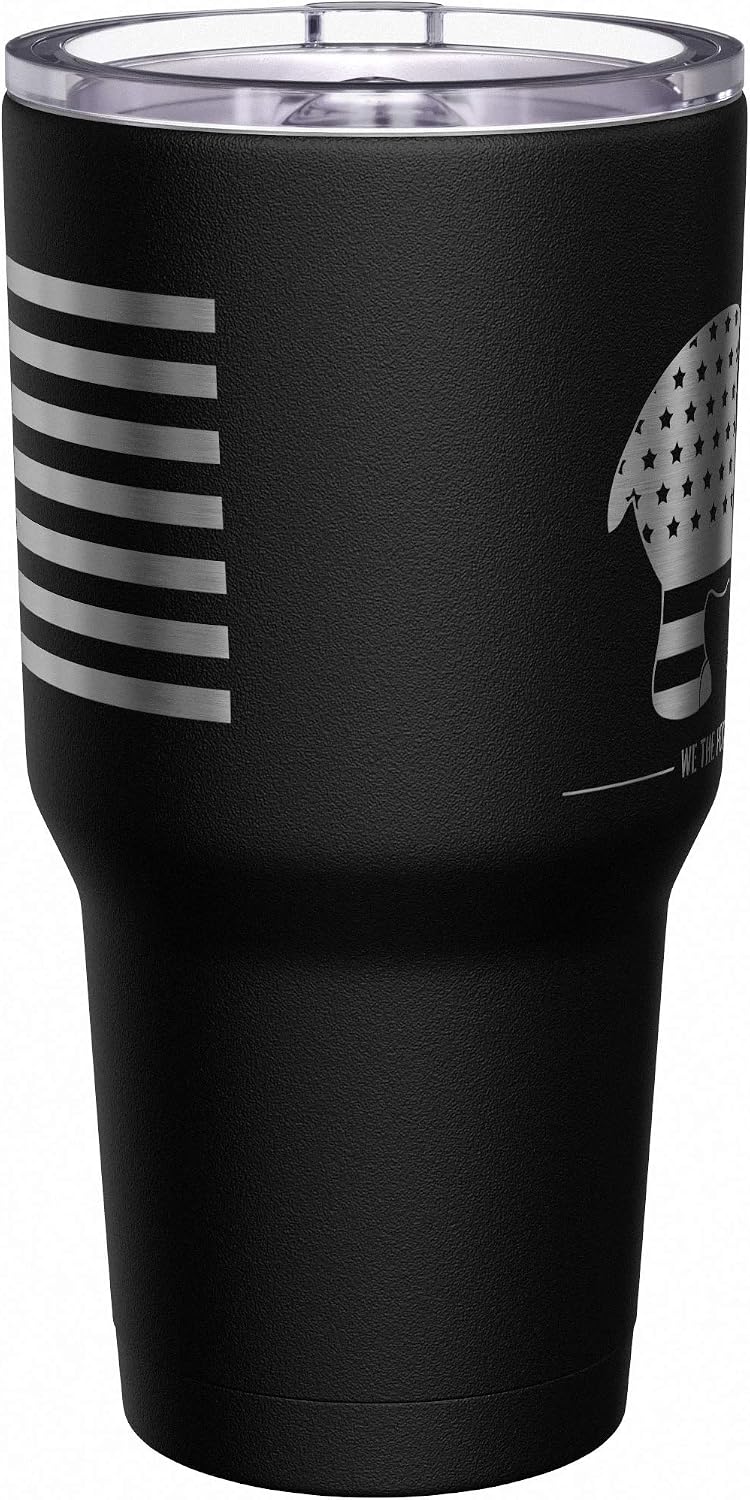 Born To Fish - Forced To Work - Fishing Travel Mug - American Flag Coffee Travel Mug - Dad Fishing Tumbler - Double Insulated Tumbler - 30 oz - Colors A