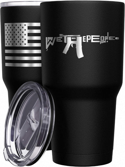 Born To Fish - Forced To Work - Fishing Travel Mug - American Flag Coffee Travel Mug - Dad Fishing Tumbler - Double Insulated Tumbler - 30 oz - Colors A