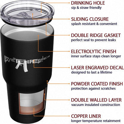 Born To Fish - Forced To Work - Fishing Travel Mug - American Flag Coffee Travel Mug - Dad Fishing Tumbler - Double Insulated Tumbler - 30 oz - Colors A
