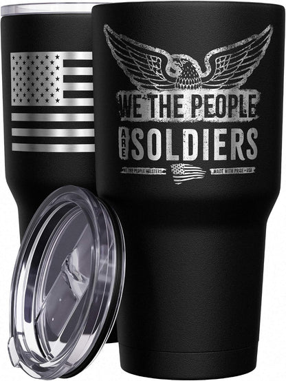 Born To Fish - Forced To Work - Fishing Travel Mug - American Flag Coffee Travel Mug - Dad Fishing Tumbler - Double Insulated Tumbler - 30 oz - Colors A