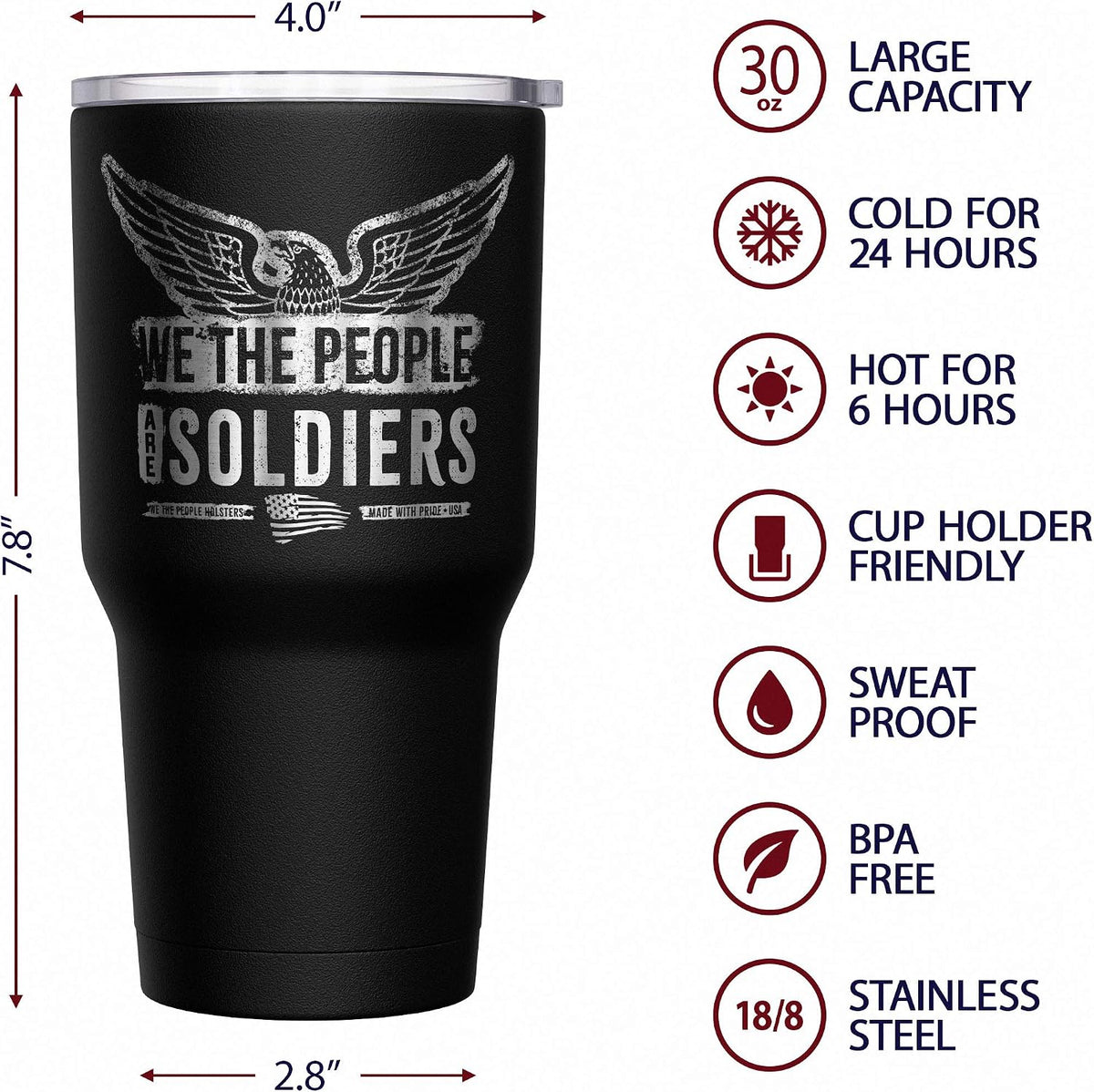 Born To Fish - Forced To Work - Fishing Travel Mug - American Flag Coffee Travel Mug - Dad Fishing Tumbler - Double Insulated Tumbler - 30 oz - Colors A