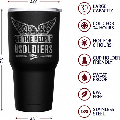 Born To Fish - Forced To Work - Fishing Travel Mug - American Flag Coffee Travel Mug - Dad Fishing Tumbler - Double Insulated Tumbler - 30 oz - Colors A