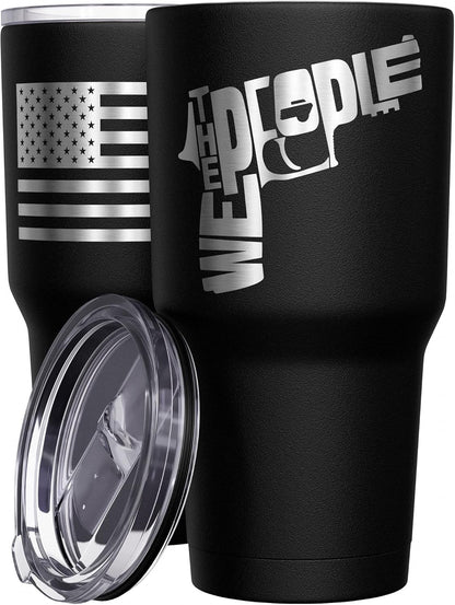 Born To Fish - Forced To Work - Fishing Travel Mug - American Flag Coffee Travel Mug - Dad Fishing Tumbler - Double Insulated Tumbler - 30 oz - Colors A