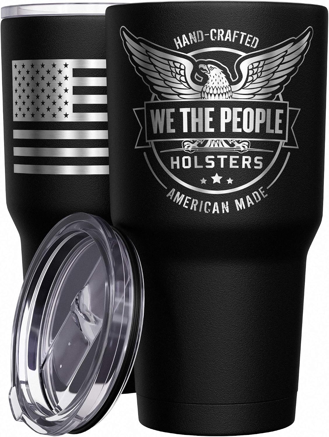 Born To Fish - Forced To Work - Fishing Travel Mug - American Flag Coffee Travel Mug - Dad Fishing Tumbler - Double Insulated Tumbler - 30 oz - Colors A