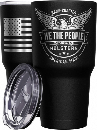 Born To Fish - Forced To Work - Fishing Travel Mug - American Flag Coffee Travel Mug - Dad Fishing Tumbler - Double Insulated Tumbler - 30 oz - Colors A