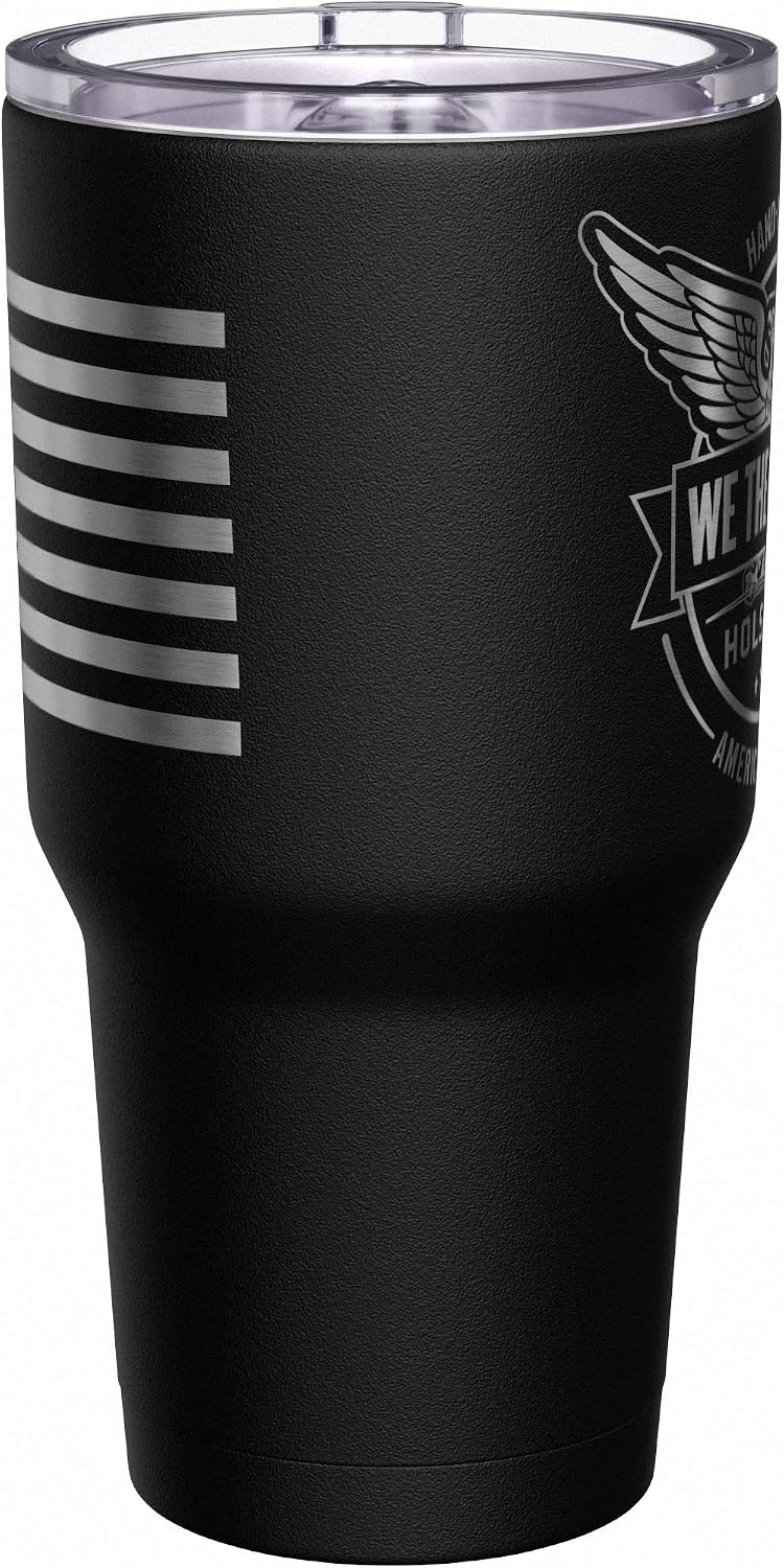 Born To Fish - Forced To Work - Fishing Travel Mug - American Flag Coffee Travel Mug - Dad Fishing Tumbler - Double Insulated Tumbler - 30 oz - Colors A