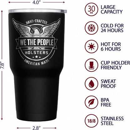 Born To Fish - Forced To Work - Fishing Travel Mug - American Flag Coffee Travel Mug - Dad Fishing Tumbler - Double Insulated Tumbler - 30 oz - Colors A