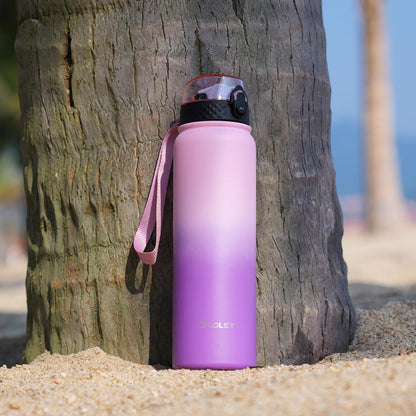 Oldley Insulated Water Bottle 20oz for Adults Kids Stainless Steel Water Bottles with Straw/Chug/Carabiner 3 Lids Fruit Strainer Double Wall Vacuum Wide Mouth BPA Free Leak-Proof for School Travel