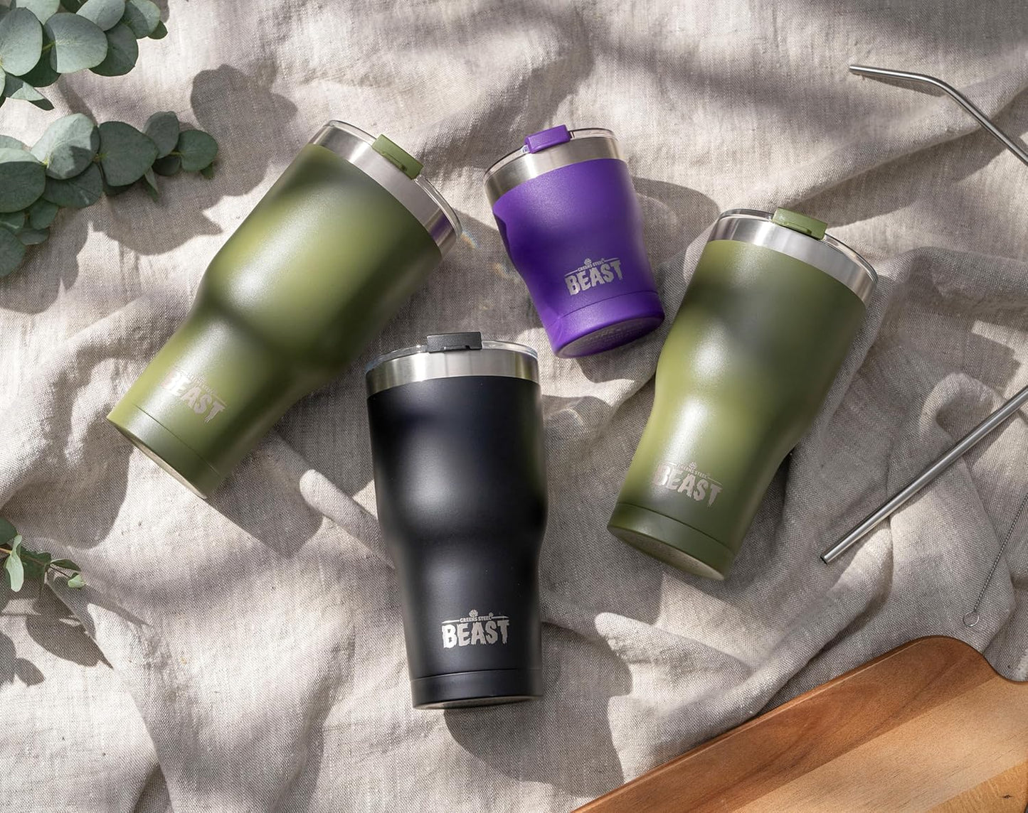 Beast 10 oz Tumbler Stainless Steel Vacuum Insulated Coffee Ice Cup Double Wall Travel Flask (Arctic White)