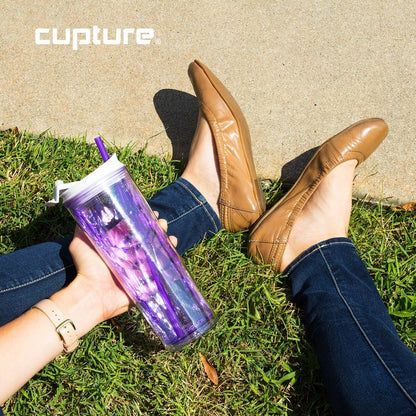 Cupture Crystal Click & Seal Shake Tumbler Cup for Hot or Cold Drinks - 22 oz (Black Diamond)