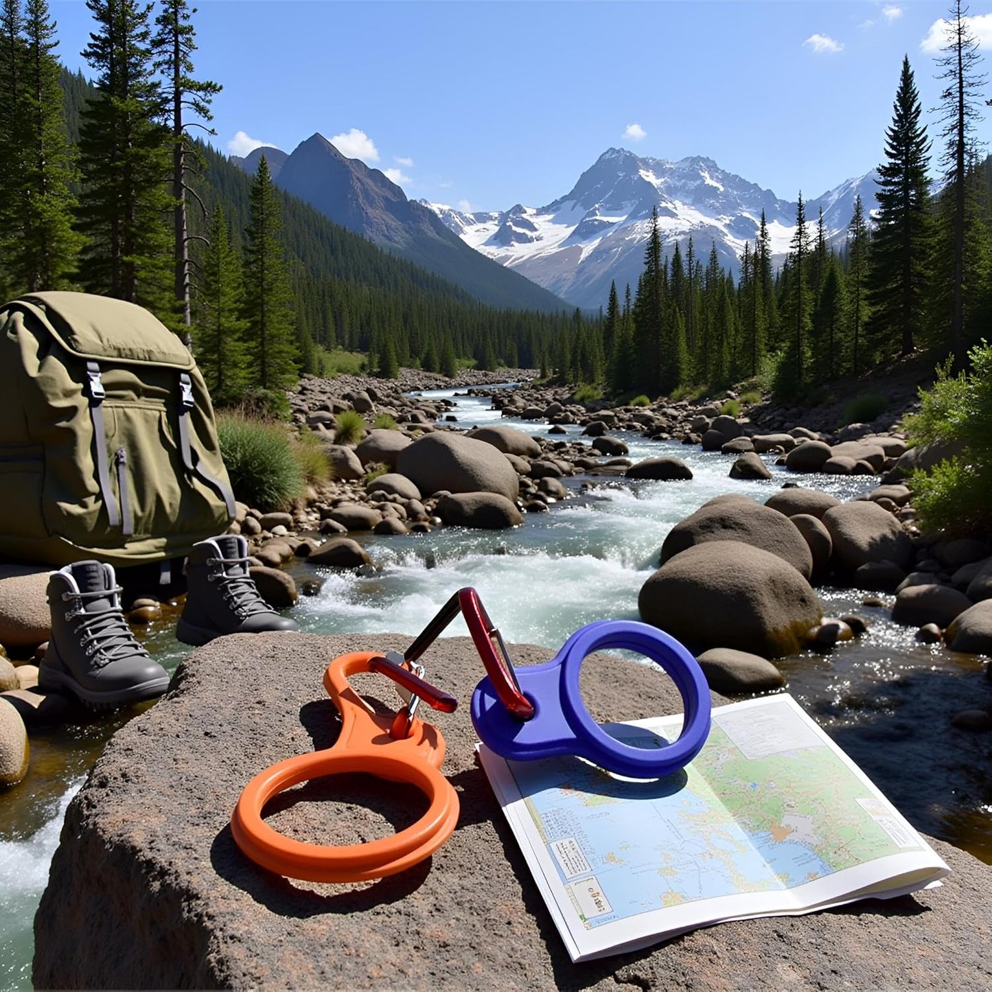 6 Pcs Silicone Water Bottle Buckle with Carabiner Clip Portable Secure Bottle Holder Water Bottle Hanging Rings Silicone Water Bottle Buckle Portable Hiking Camping, Water Bottle Accessories